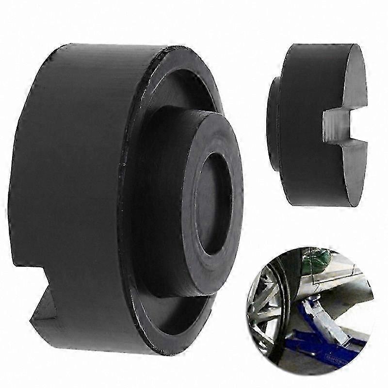 Black Rubber Slotted Floor Jack Pad Frame Rail Adapter Side Pad