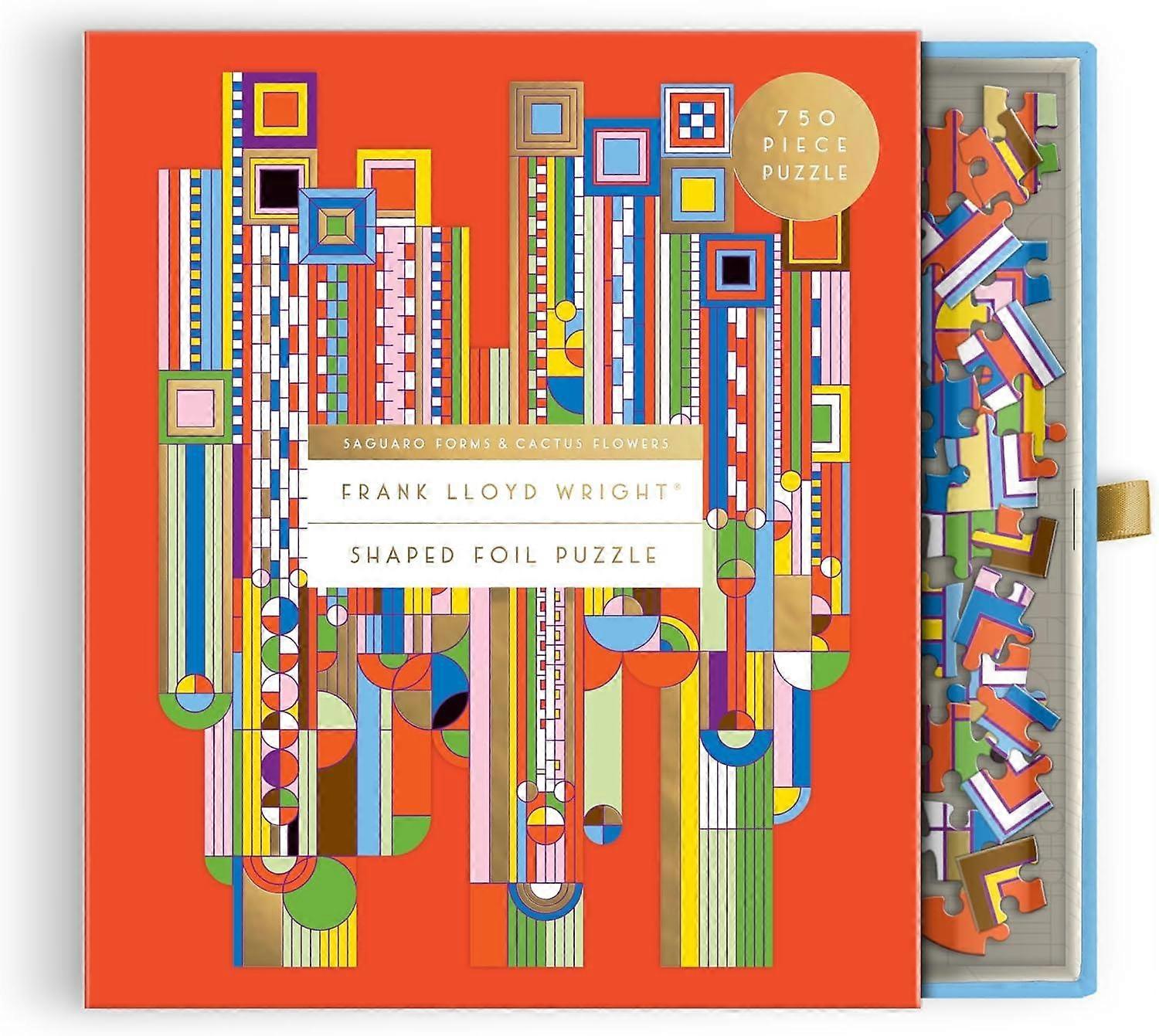 Galison Frank Lloyd Wright Saguaro Cactus & Forms Shaped Foil Jigsaw Puzzle (750 Pieces)