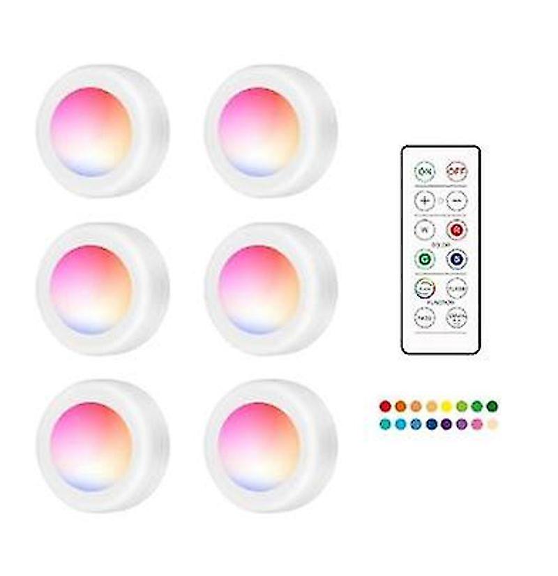 6 Pack Wireless LED Spotlights with Remotes