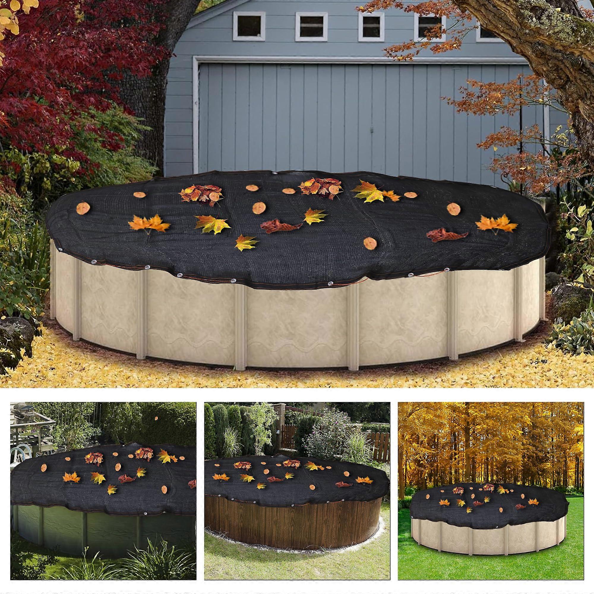 21FT Leaf Net Pool Cover Extra Dense Mesh with Steel Core Grommets for Square and Round Pools