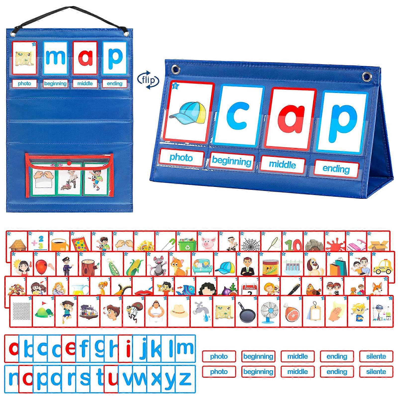 Phonics Flash Cards CVC Word Builder Kit for Preschool and Kindergarten Classroom Learning