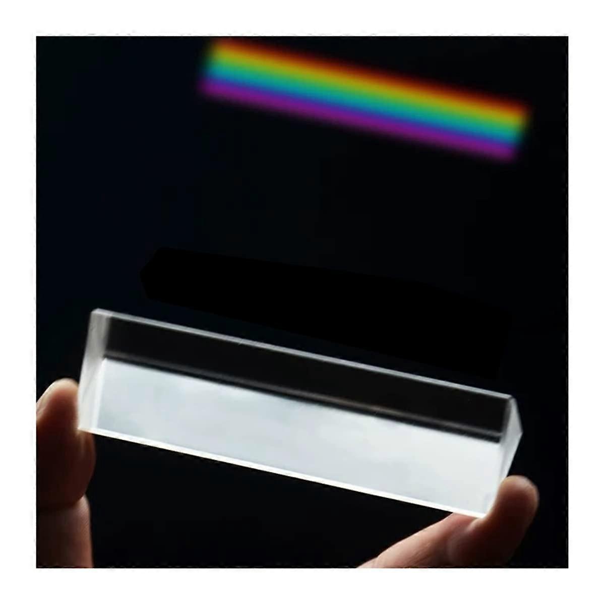 Optics Prism Triple Reflecting 25x25x80mm Clear Optical Demonstration for Physics Classroom