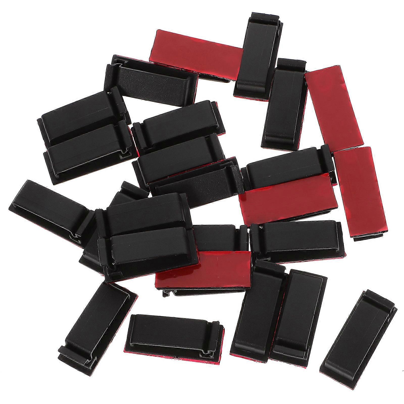 Black Cable Fix Clips Adhesive Wire Management Clips for 25Pcs Use