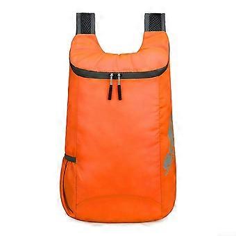 Vattentät vandringsryggsäck med vikbar design, lätt och andningsbar för resor, orange