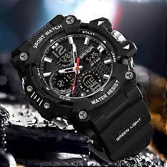 Transparant digitaal chronograafhorloge voor heren - Waterdicht, multifunctioneel alarm, stoer en modieus elektronisch horloge voor studenten en buitenactiviteiten.