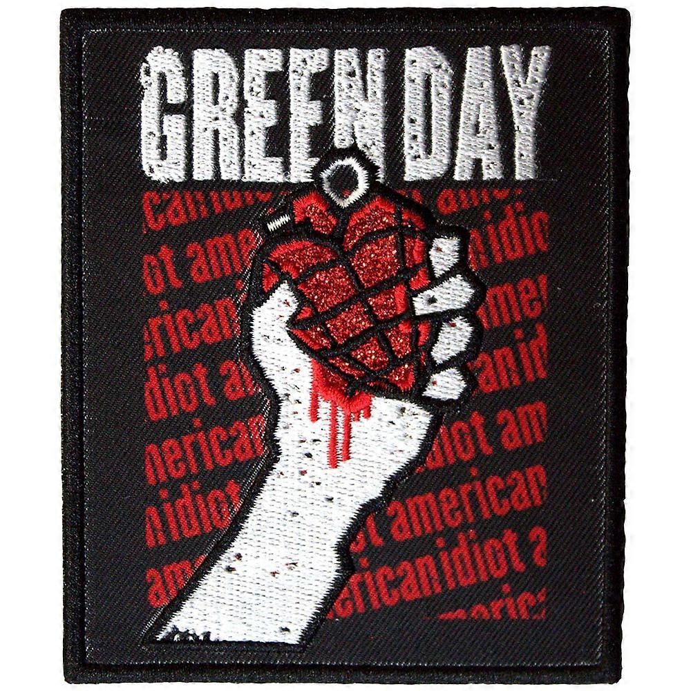 Green Day American Idiot Text Repeat Standard Woven Patch