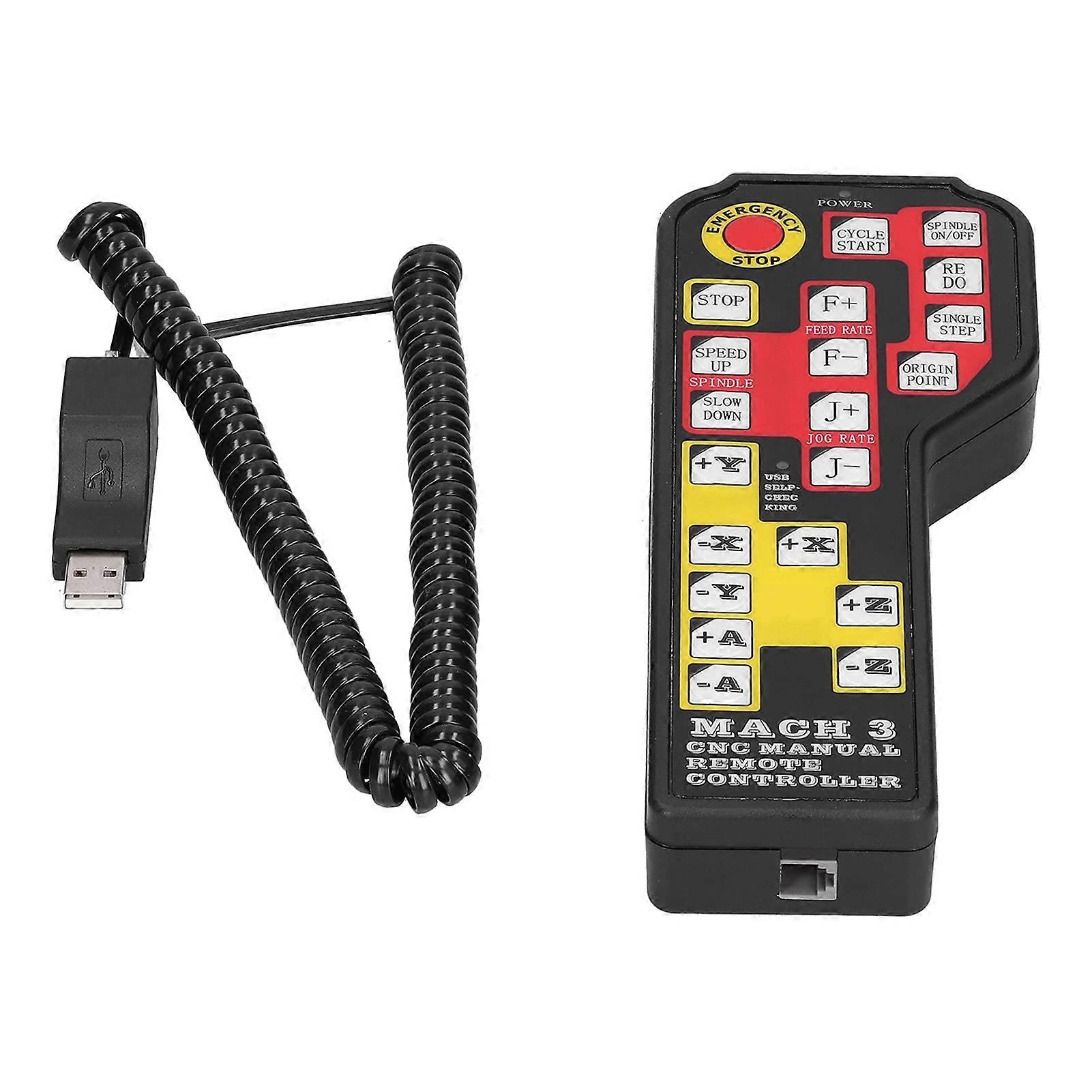 CNC USB Handwheel 4 Axis Controller for Mach3 with Electronic Handbrake and Precise Axis Jogging