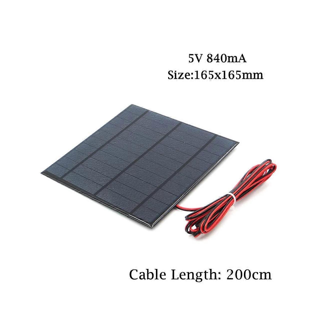 5V Polycrystalline Solar Panel with 6.5ft Cable, Fast Charging Mini Module for DIY Electronics