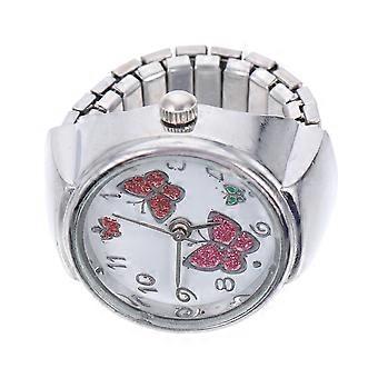Butterflies Finger Watch Decorative Time Telling Round Design All Kinds Of People 1Set