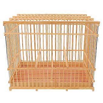 Cage à oiseaux en bambou : Cage rectangulaire avec crochet et plateau - Habitat vintage pour perruches, inséparables et perroquets 29 x 24 x 20 cm