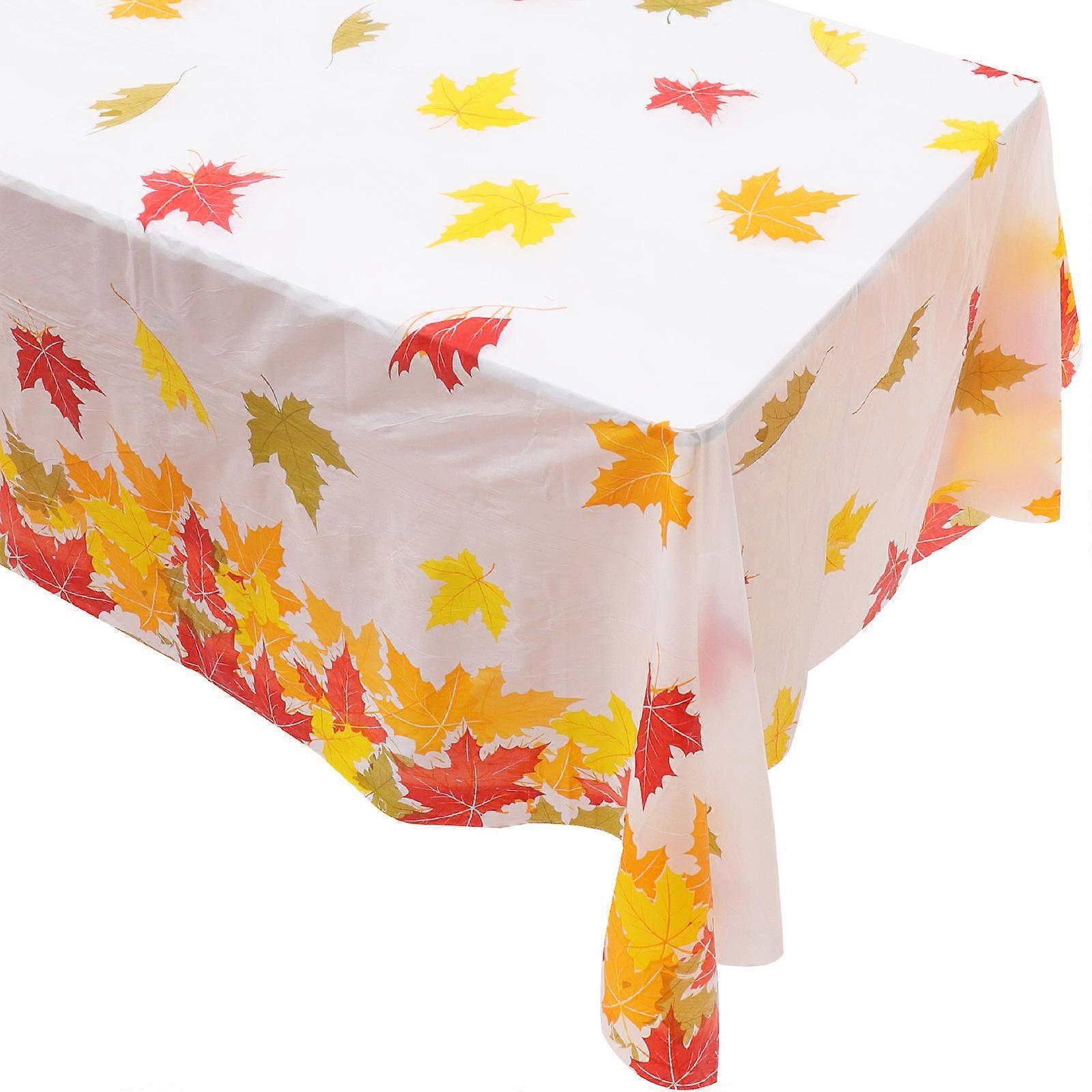 Party Use Table Cloth with Leaves Pattern Decorative 4Pcs Pack