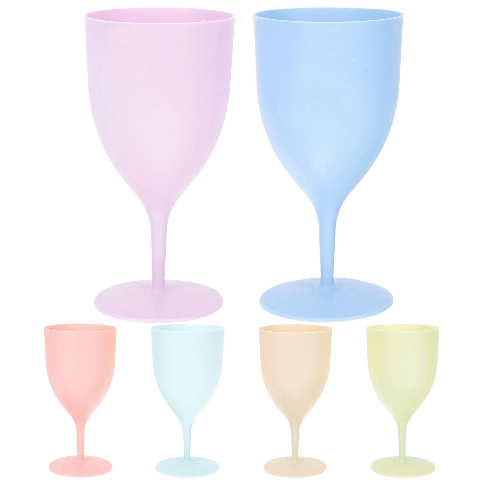 Assorted Color Multi-Function Water Goblets Colored Small Goblets 6Pcs