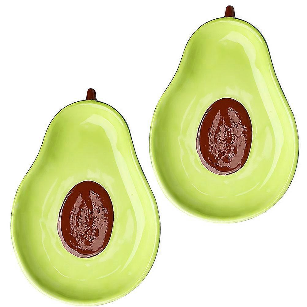 Ceramic Candy Tray for Storage 2Pcs Avocado Design Table Fruit Holder