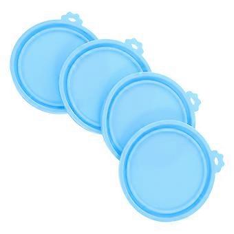 4pcs Couvertures de boîtes de nourriture pour animaux de compagnie Couvertures de conservation des frais Couvercles de boîtes en silicone Couvercles de boîtes de nourriture pour chiens