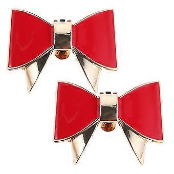 1 par de presilhas de sapato com laço: Fivelas de metal com laço para salto alto de casamento - Presilhas de sapato removíveis para noivas - Fivela com laço para salto alto, ideal para bolsas, roupas e decoração de cabelo.