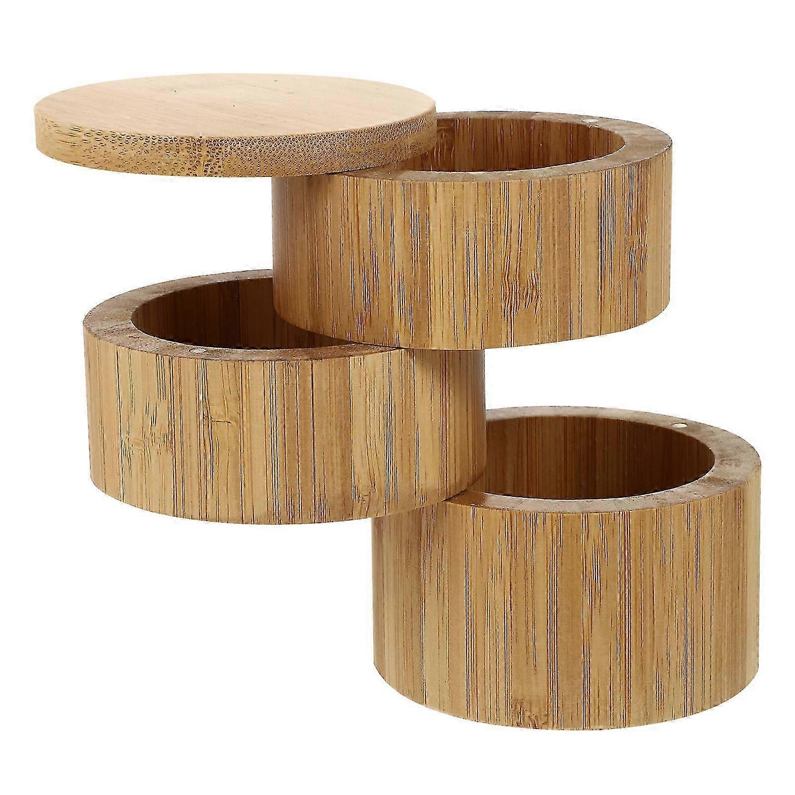 Three Layer Bamboo Condiment Rack, 1Pcs for Home Kitchen Storage