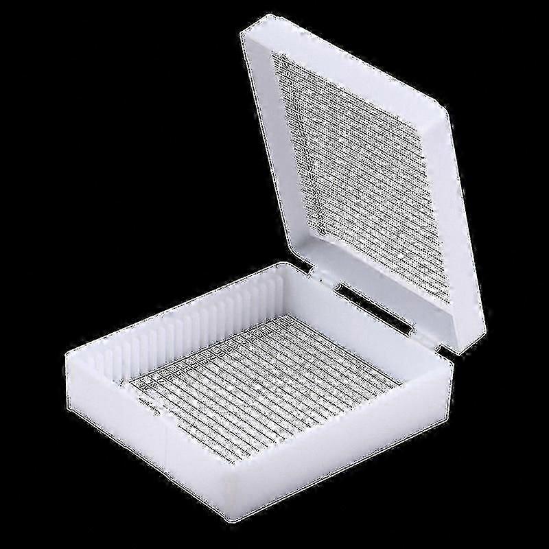 Plastic Microscope Slide Box 25pcs Biological Specimen Storage Case Holder
