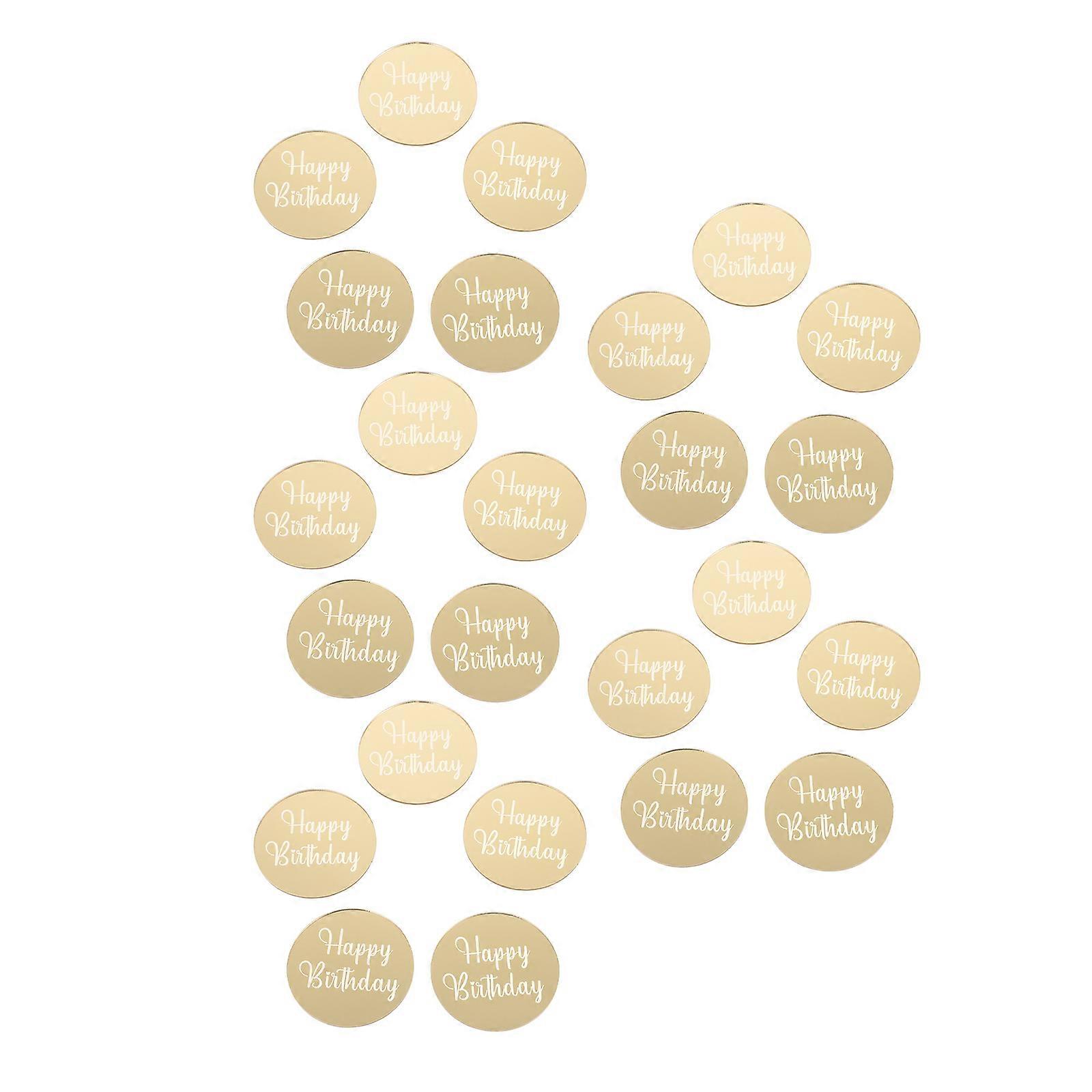 25Pcs Decorative Cupcake Discs Multi-function Round Toppers Delicate Engraved Toppers