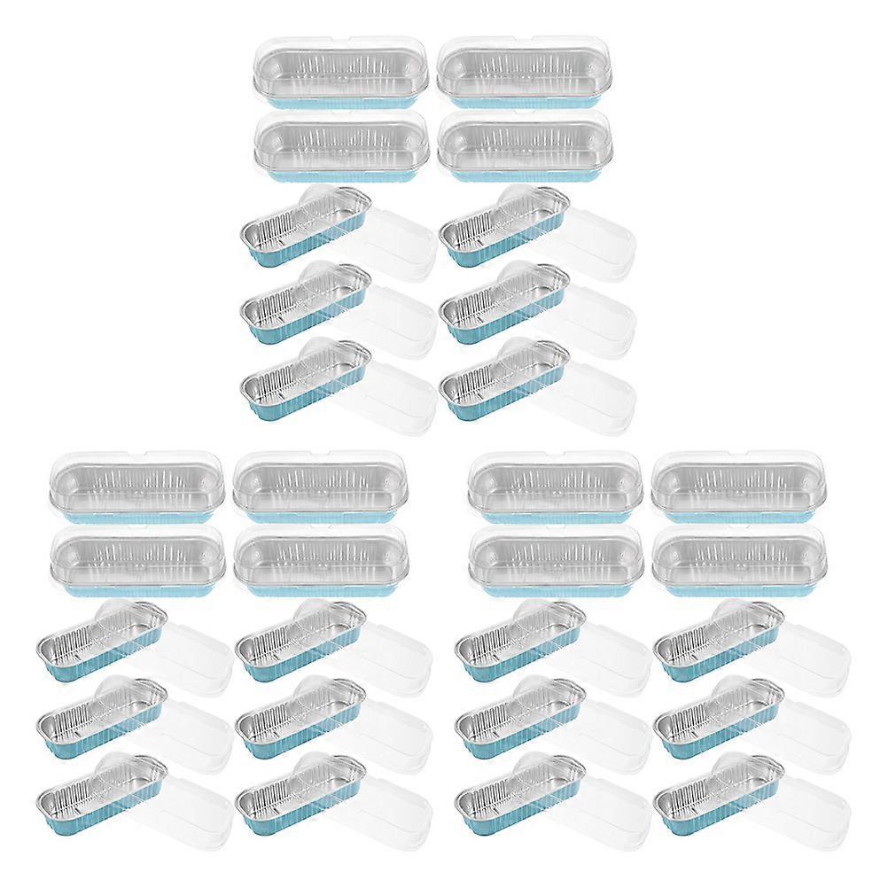 30Pcs Mini Loaf Pans with Lids Mini Loaf Baking Pans Thicken Rectangular Foil Baking Pan