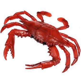 High Simulation Crab Animal Model Aquatic Creature Decoration for Children Playing (Red)