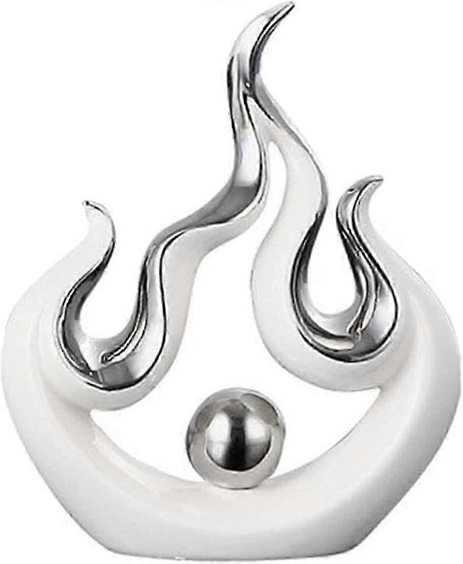Creative Simple Abstract Sculpture,Plating Flame Ornaments(Small)