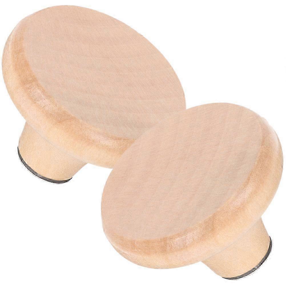 Wood Pot Lid Handles Replacement Knobs for Household Use 2Pcs Beige