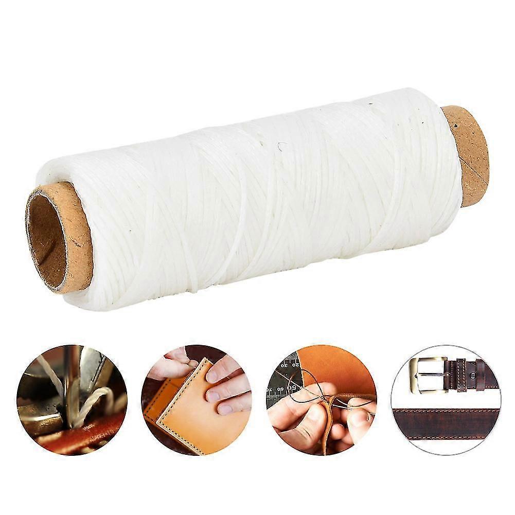 50M Roll 150D/16 White Flat Waxed Leather Sewing Thread