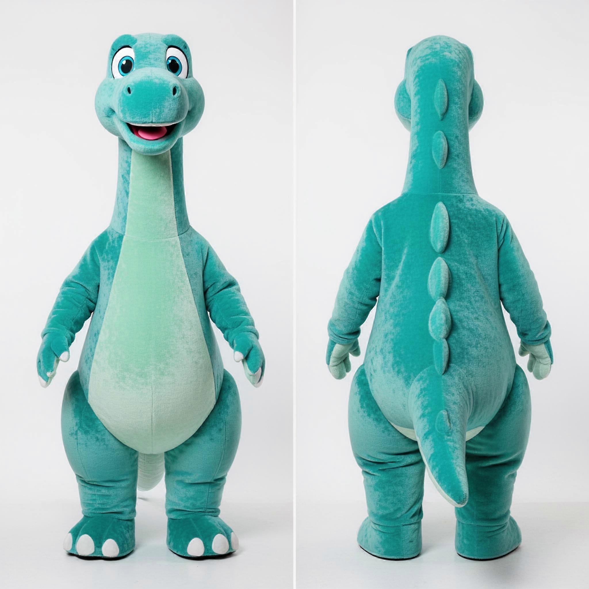 MASTICOT Teal Turquoise Gentle Brachiosaurus Mascot