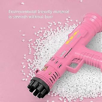 Battery Operated Porous Luminous Rocket Launcher Design Automatic Bubble Blowing Machine for Kids Outdoor Fun