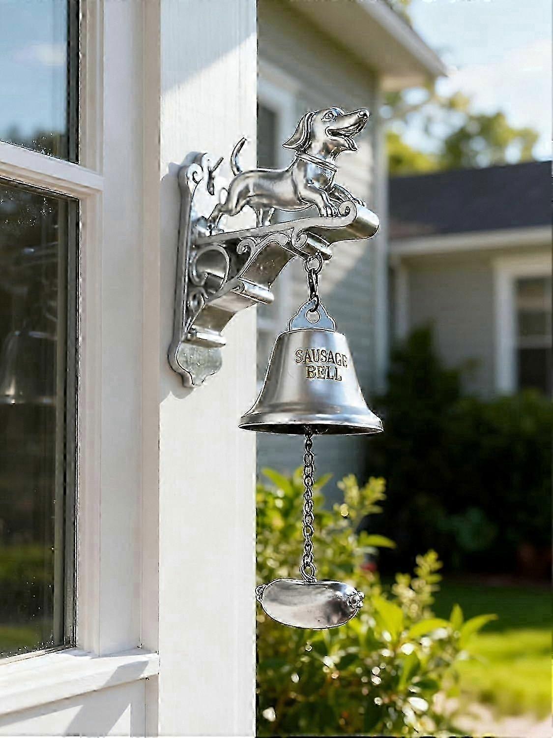 Antique Silver Dachshund Doorbell