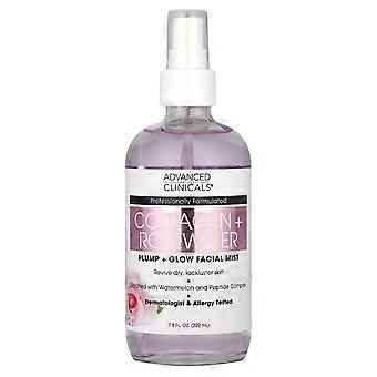 2 x Advanced Clinicals, Collagen + Rosenwasser, Gesichtsspray für eine pralle und strahlende Haut, 7,5 fl oz (222 ml).