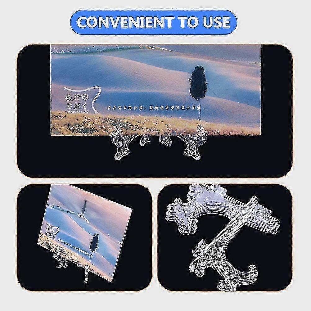 25Pcs Clear Plastic Easel Stand Transparent Plate Holders compatible with Display