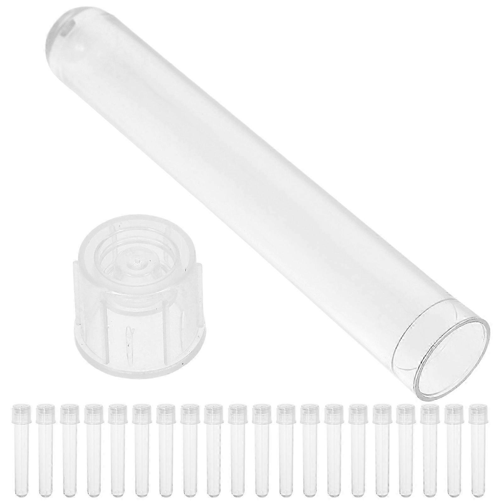 Shake Tubes Plastic Test Tubes compatible with Storage 24Pcs with Cap Transparent