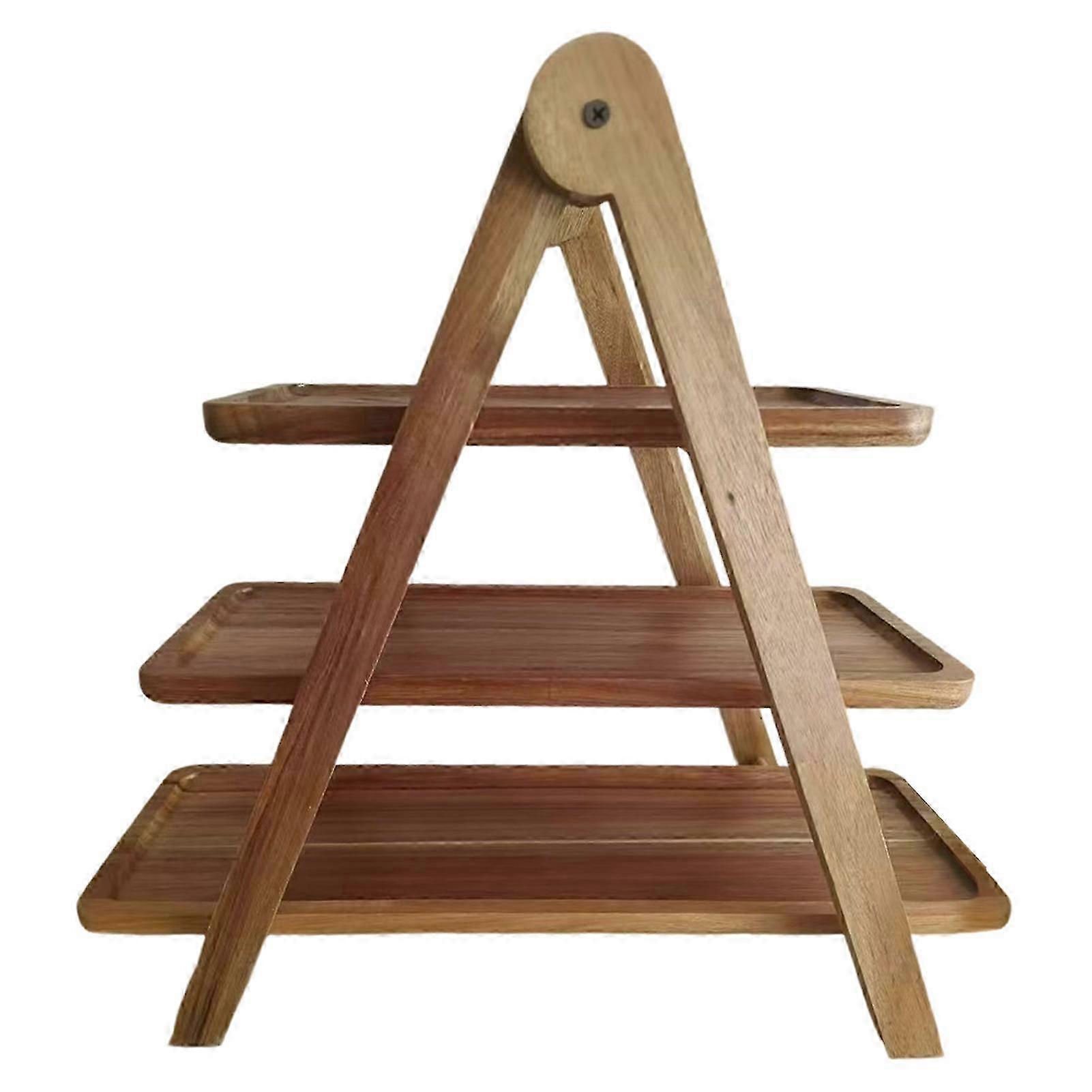 Wooden 3 Tier Rectangular Serving Stand