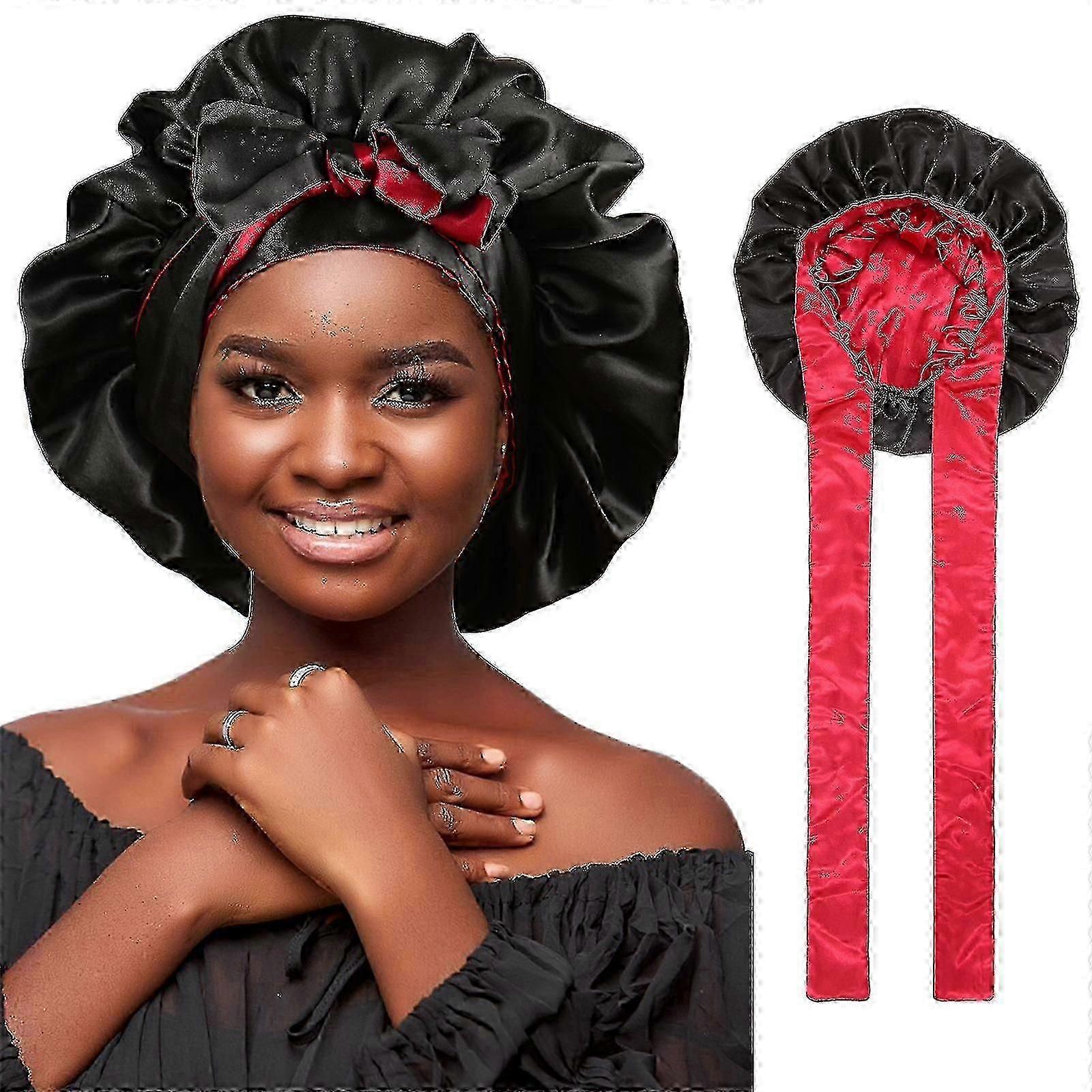 Large Double-Layer Satin Sleep Bonnet