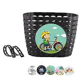 Kids Bike Basket Front Handlebar Plastic Storage Basket for Children Ages 3-8
