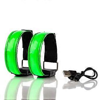 LED-armbånd reflekterende striper armbånd, synlighet LED-løpelys for løpere