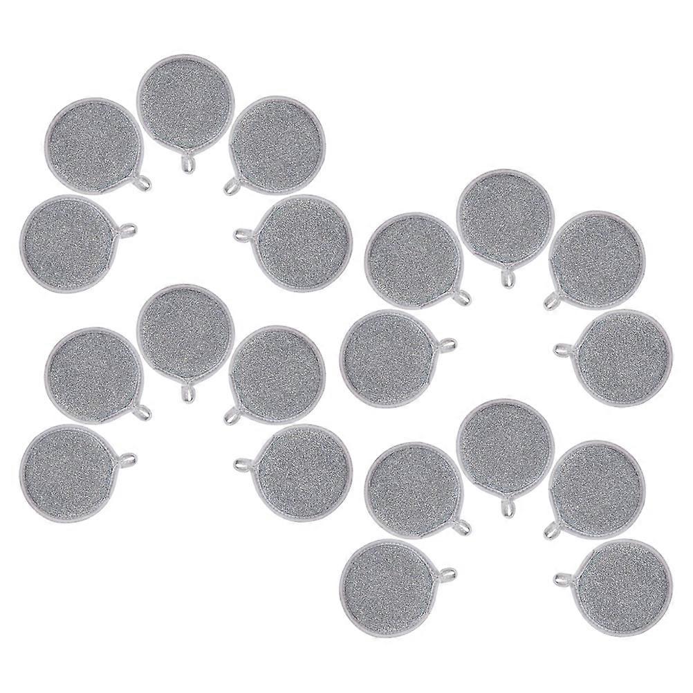 Dish Scrubber Sponge for Kitchen Cleaning Double Sided Nylon Silver 20Pcs