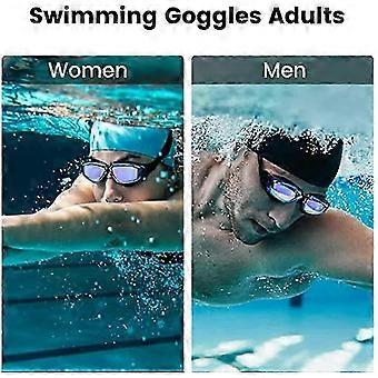 Swimming Goggles, Swimming Goggles for Men Women Adults - Anti Fog Swim Goggles with Uv Protection, Clear Vision, No Leaking Silicone Cushion