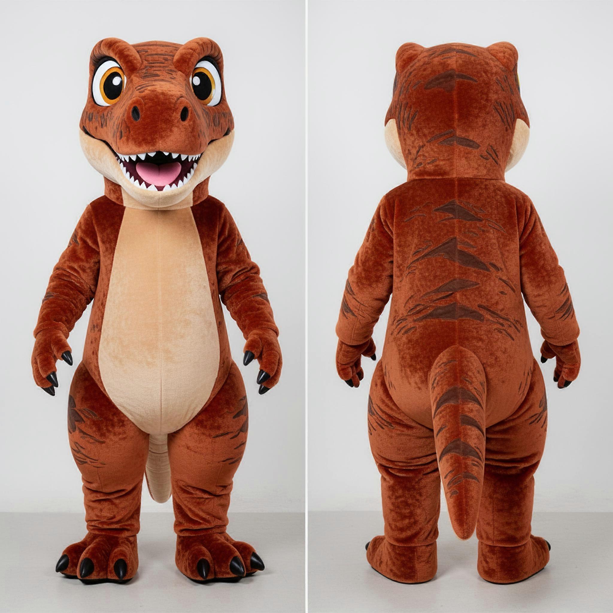 MASTICOT Rust Orange Playful Velociraptor Mascot