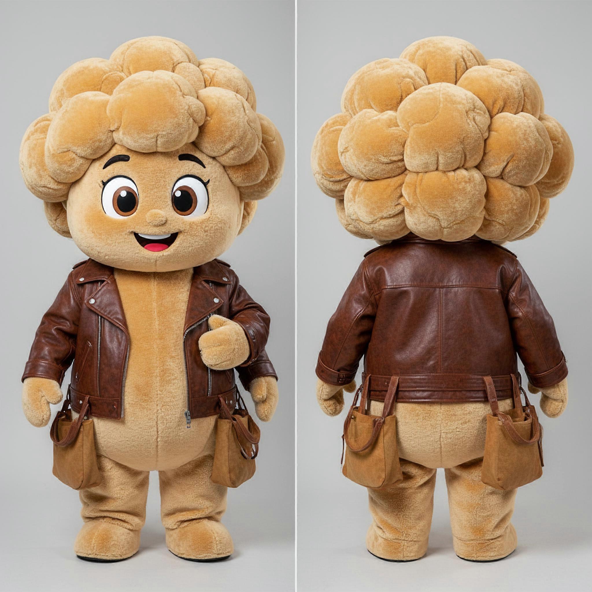 MASTICOT Tan Fluffy Cauliflower Mascot