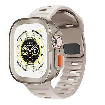Band for Apple Watch Ultra 49mm Starlight, Rugged Protective Strap with Bumper Case, Secure Comfortable Fit