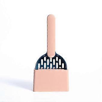 Two-Piece Set (Indigo+Powder) Plastic Cat Litter Shovel Kitty Litter Shovel Cat Litter Shovel with Stand Cat Litter Scoop Litter Scoop Cat Shovel Shov