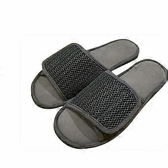 Men's Open-Toe Breathable Slippers, Solid Color Non-Slip Comfortable Durable House Shoes for Indoor Use