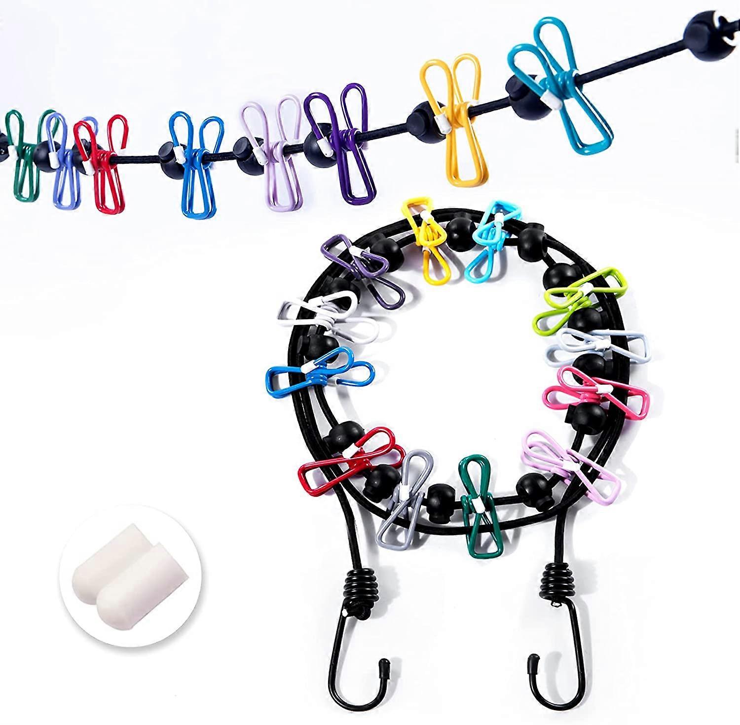 Retractable Elastic Clothesline Portable Vibrant
