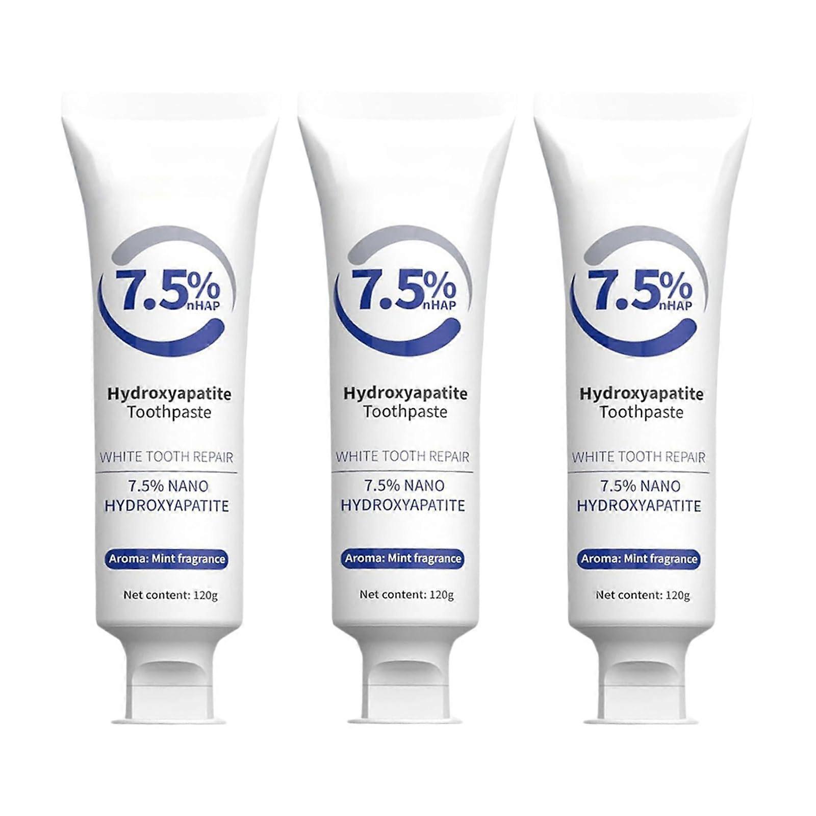 7.5% Hydroxyapatite Toothpaste for Sensitive Teeth, Enamel  and Strengthening, 120g Extra Large 3pcs