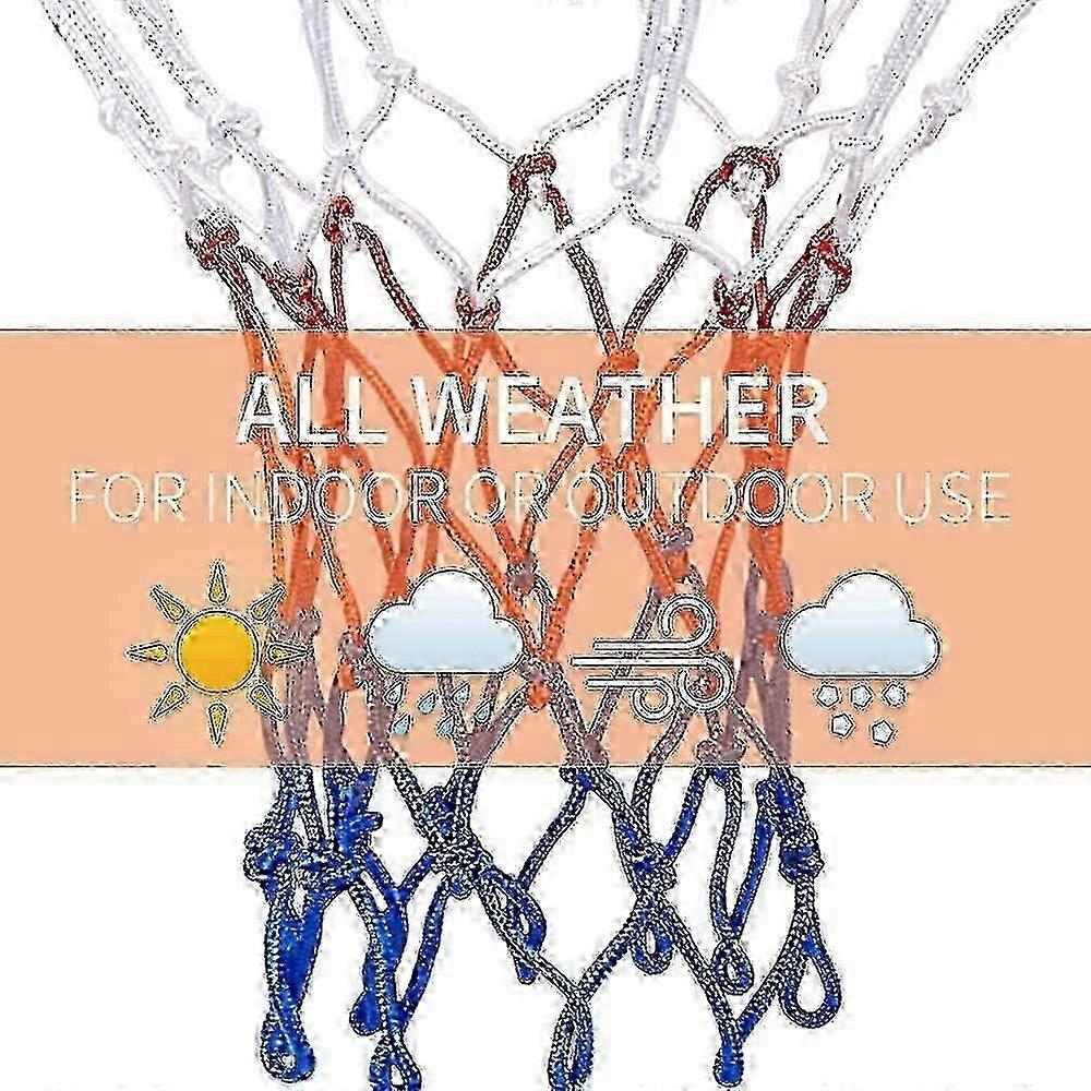 2pcs Multicolor Basketball Net,replacement, 12 Loopsl:50cm_Lucky_B