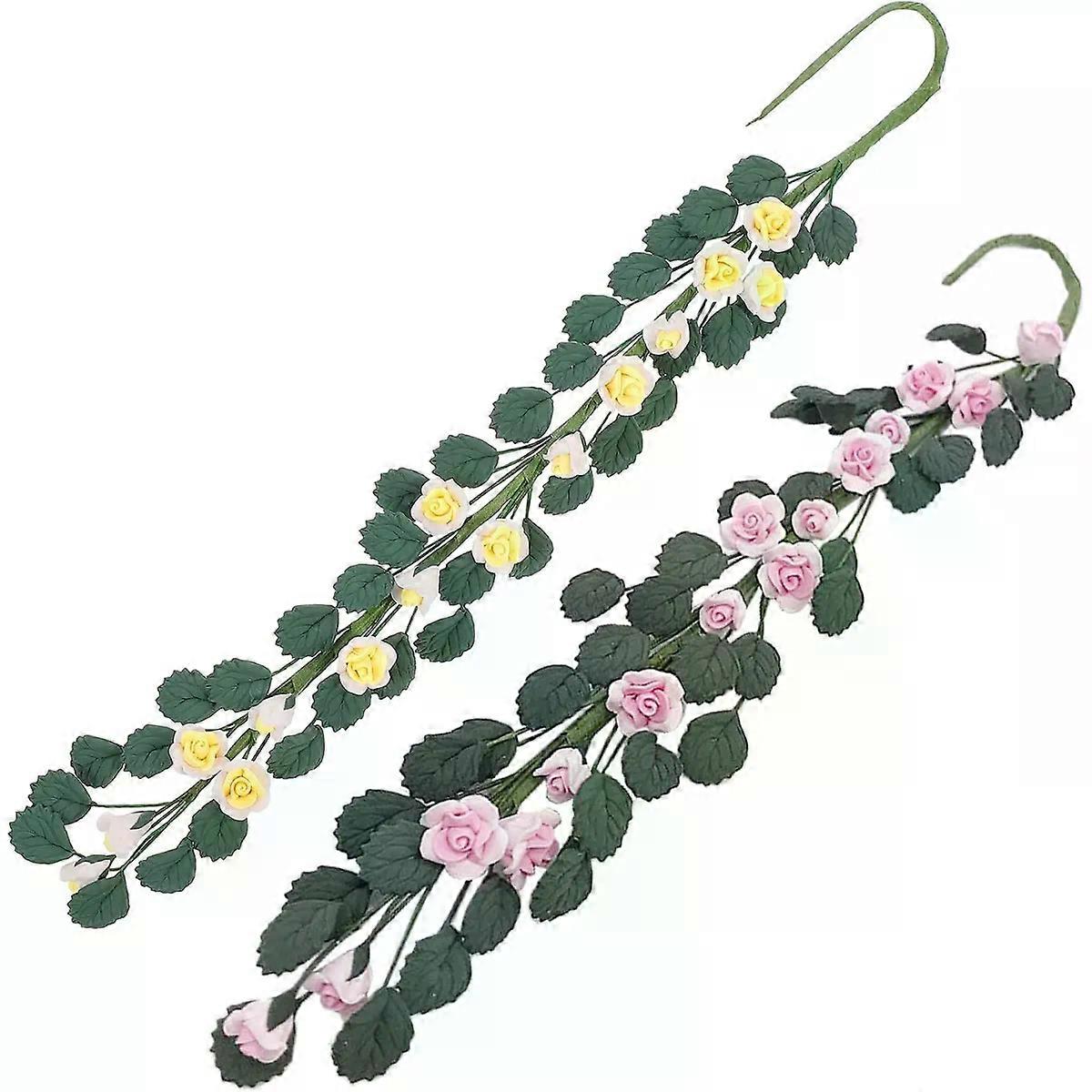 Flower Decor 2Pcs Resin Rose String for DIY Display