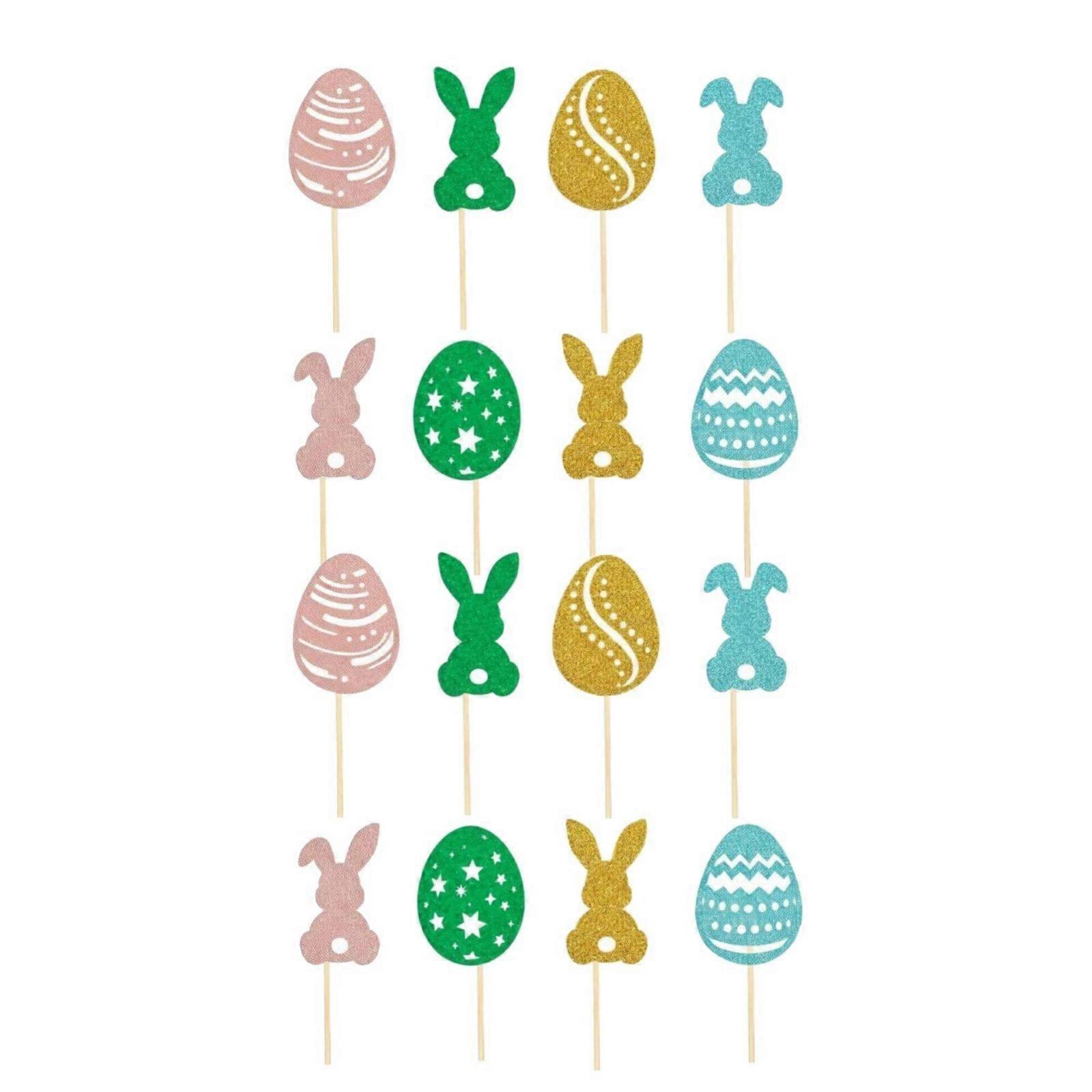 Easter Cake Decor, Shiny Hare Oval Topper, Party Baking Insert, Random