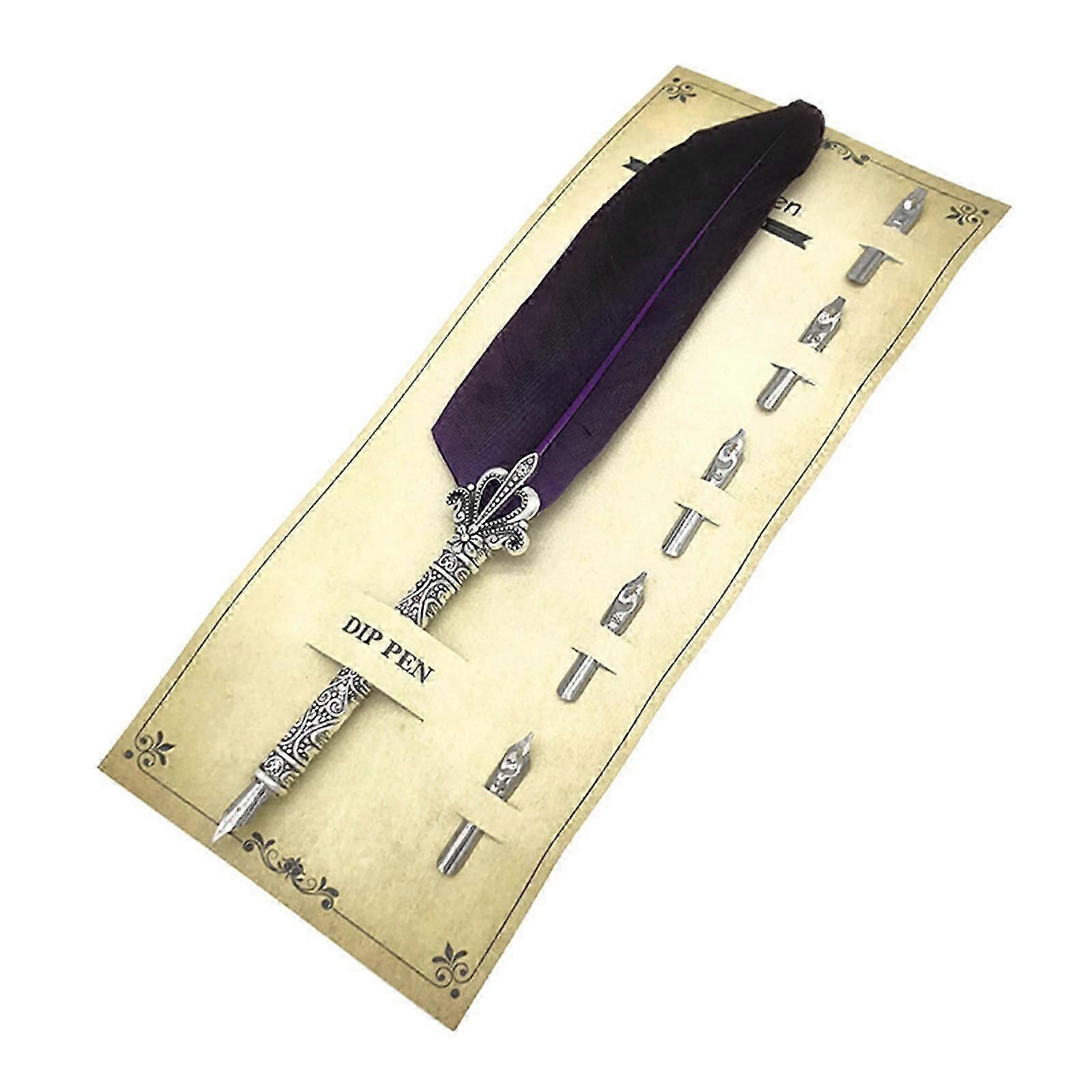 Classic Feather Dip Pen with 5 Nibs
